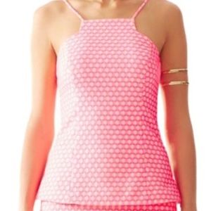 Lilly Pulitzer Pink Costello Cut-in Strappy Halter Top